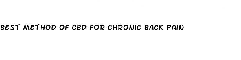 best method of cbd for chronic back pain