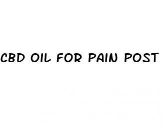 cbd oil for pain post surgery