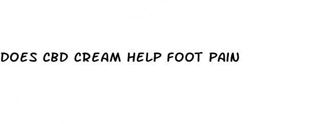 does cbd cream help foot pain