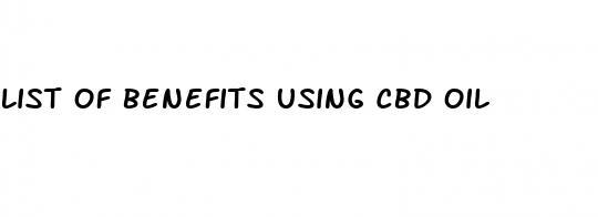 list of benefits using cbd oil