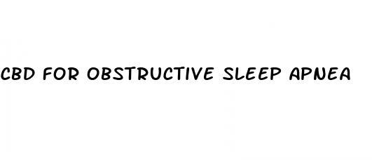 cbd for obstructive sleep apnea