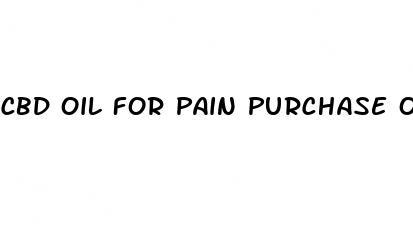 cbd oil for pain purchase online