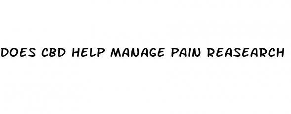 does cbd help manage pain reasearch