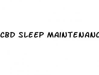 cbd sleep maintenance