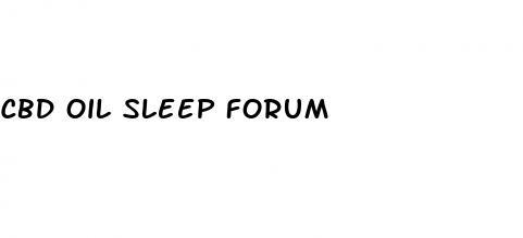 cbd oil sleep forum