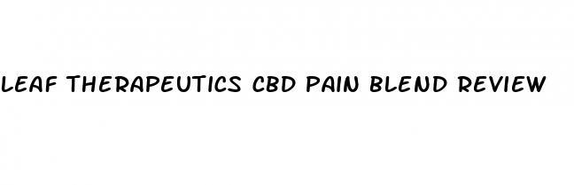 leaf therapeutics cbd pain blend review