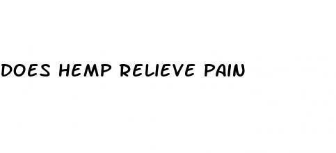 does hemp relieve pain