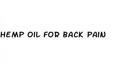 hemp oil for back pain