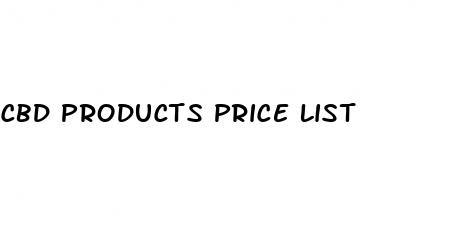 cbd products price list