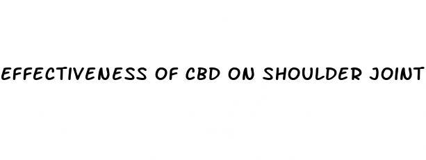 effectiveness of cbd on shoulder joint pain