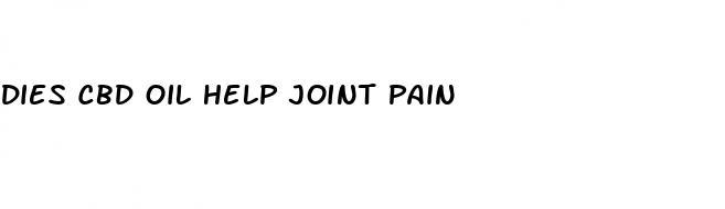 dies cbd oil help joint pain