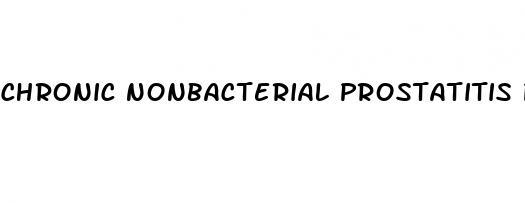 chronic nonbacterial prostatitis premature ejaculation