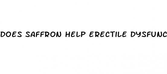 does saffron help erectile dysfunction