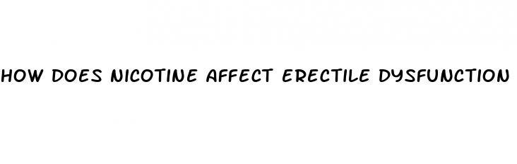 how does nicotine affect erectile dysfunction