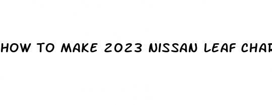 how to make 2023 nissan leaf charge last longer