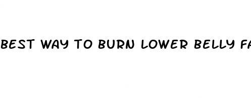 best way to burn lower belly fat