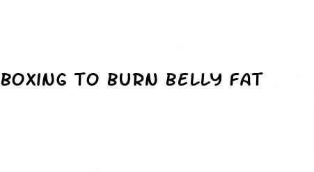 boxing to burn belly fat